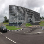 The HQ and its reflective windows.