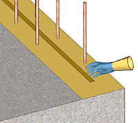 Install Krystonite Swelling Waterstop