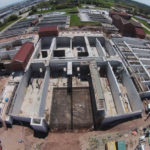 Fish eye view of the construction of the Mid-Halton Wastewater Treatment Plant