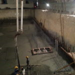 Concrete is being poured for the showroom building of Mohamed Yousuf Kafood & Sons Trading & Contracting Co.